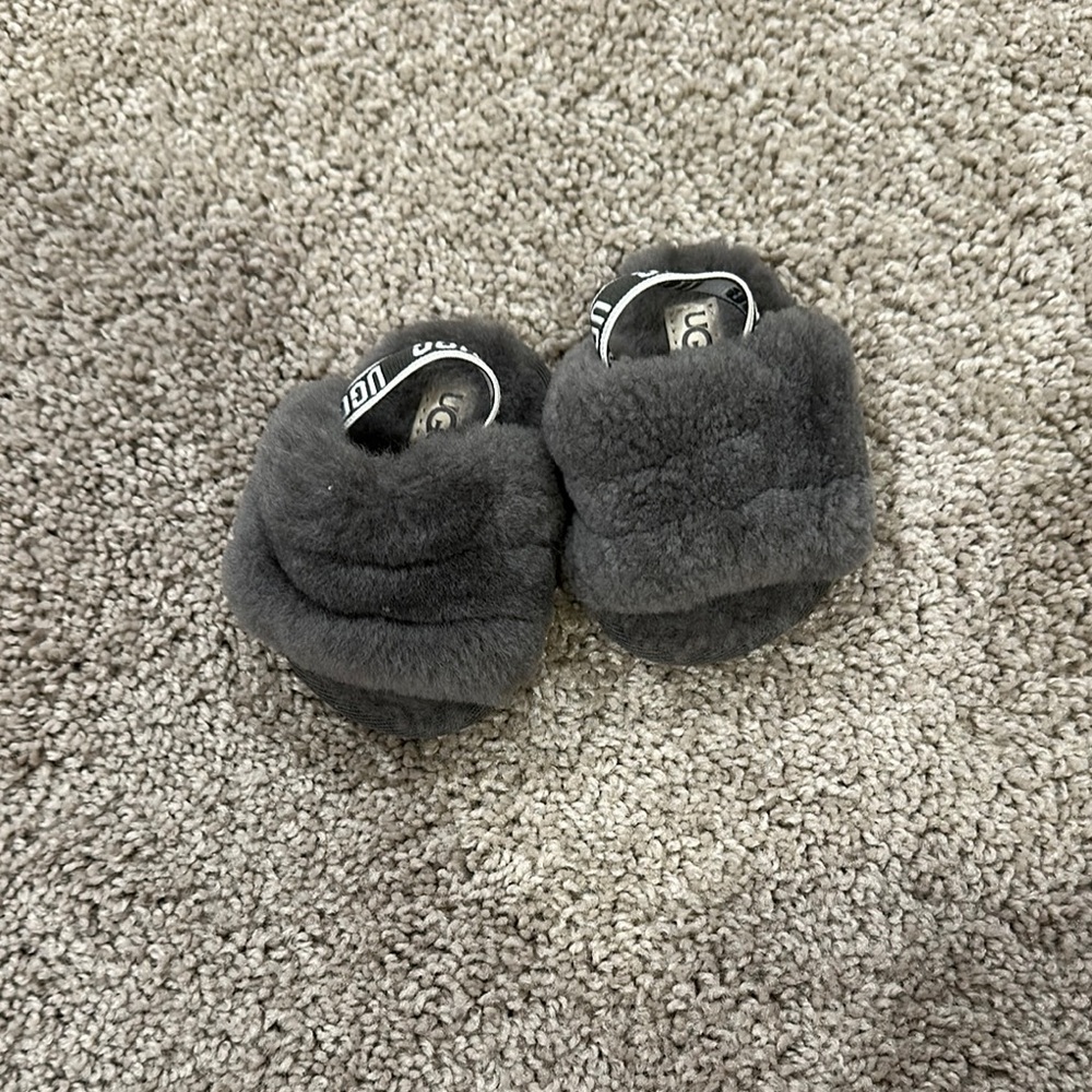 UGG Charcoal Plush Slippers